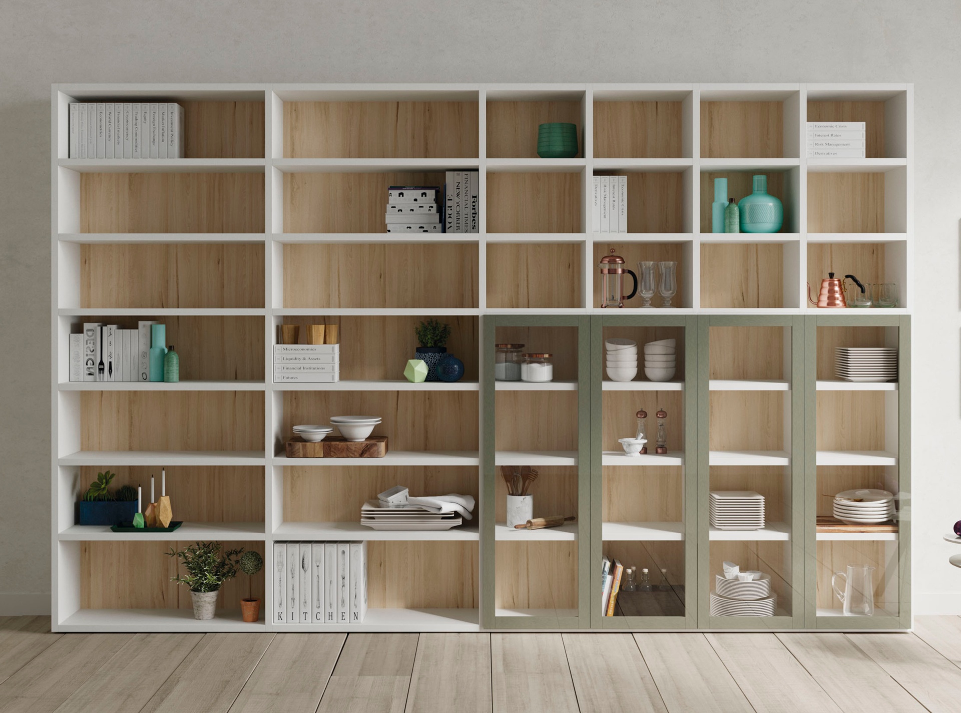 Mueble Libreria Con Puertas