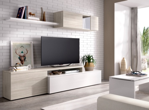 Mueble salón TV grande Blanco - Hipopótamo Muebles