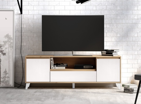 Mueble TV sierra negro roble 180 cm 